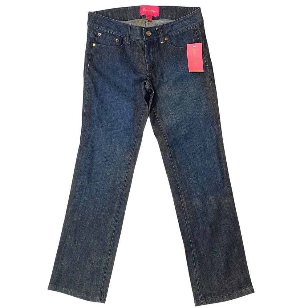 Lilly Pulitzer Palm Beach Cropped Jeans Indigo Blue 71519 Womens Size 0 NWT